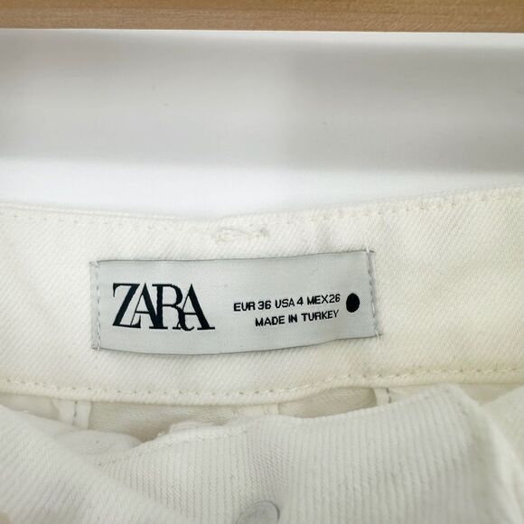 Zara The Twisted Balloon Pant Cropped Baggy High Rise in Ecru Ivory Women's 4 - Picture 7 of 9